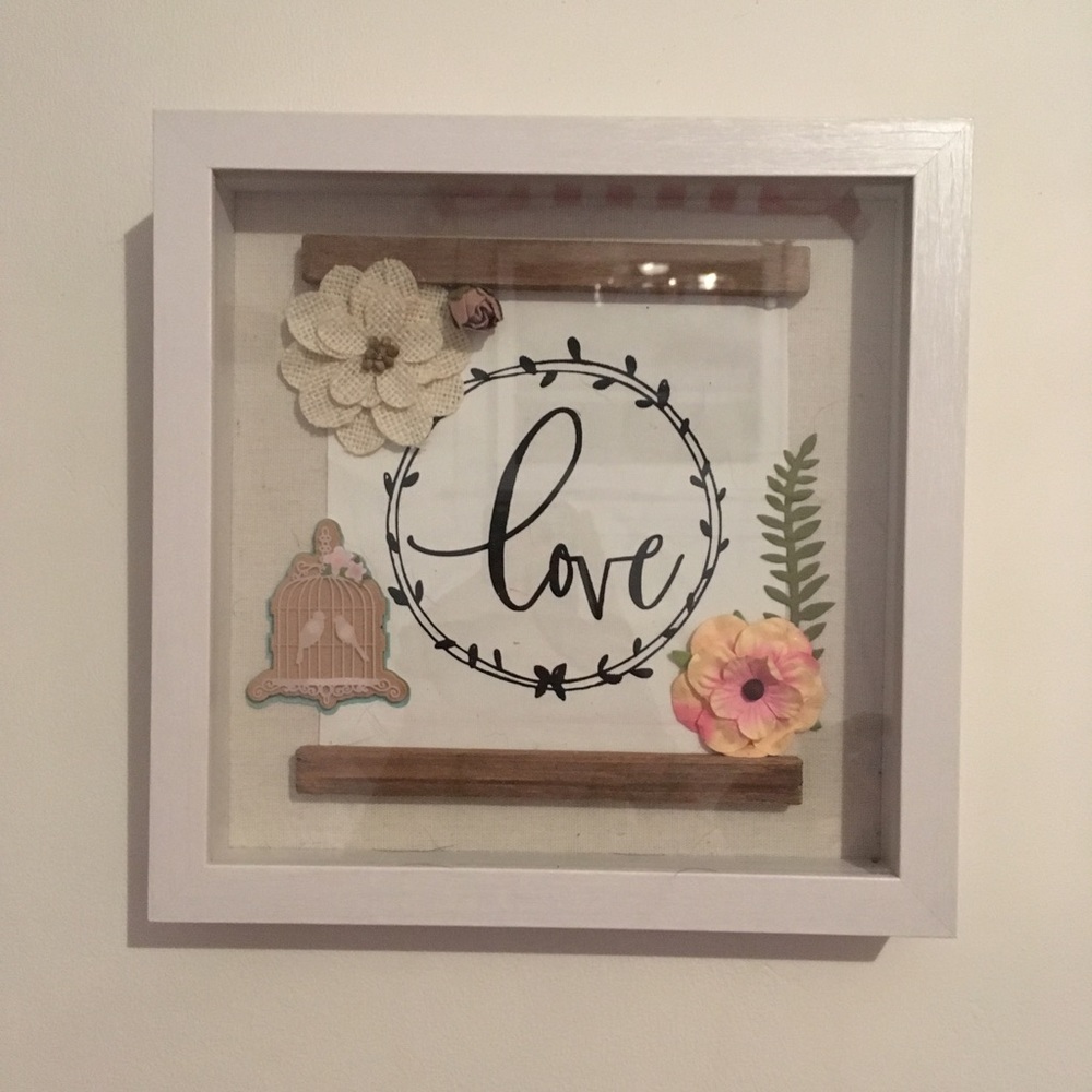 “Love” Shadow Box handmade with beautiful details